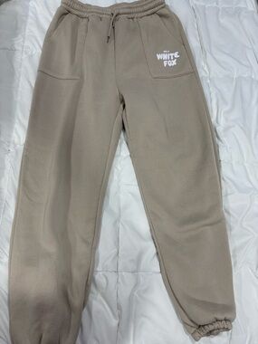 White Fox Boutique Taupe Logo Joggers